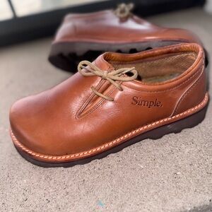 Simple Women's Brown Leather Shoes